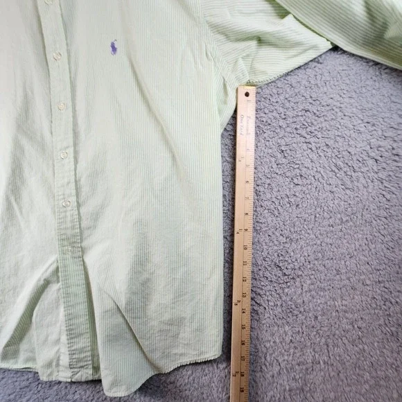 Ralph Lauren Button‎ Down Shirt - Men's Size XL - Green and White - Long Sleeve - Picture 3 of 9